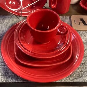 Fiesta Scarlet Dinnerware Set - 5-Piece Place Setting